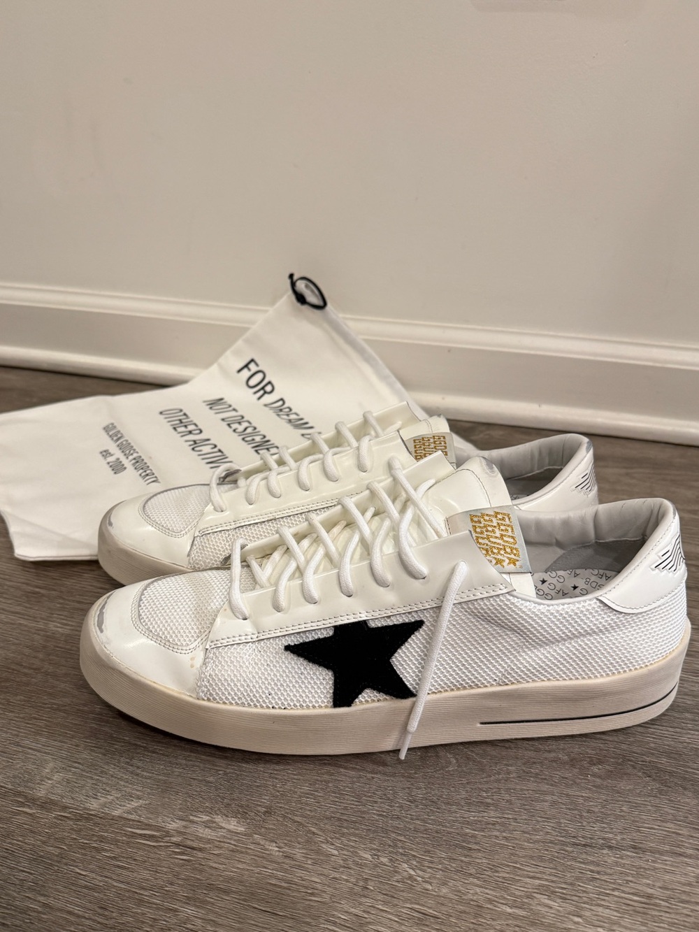 Golden Goose White Sneakers with Black Star